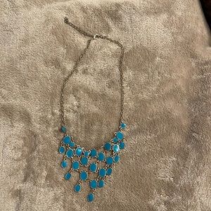Blue and gold fashion necklace